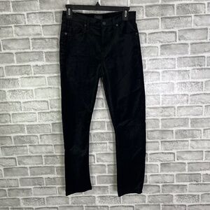 Citizens of Humanity Harlow Ankle Mid Rise Black Velvet Pants Womens Sz 26 x 27